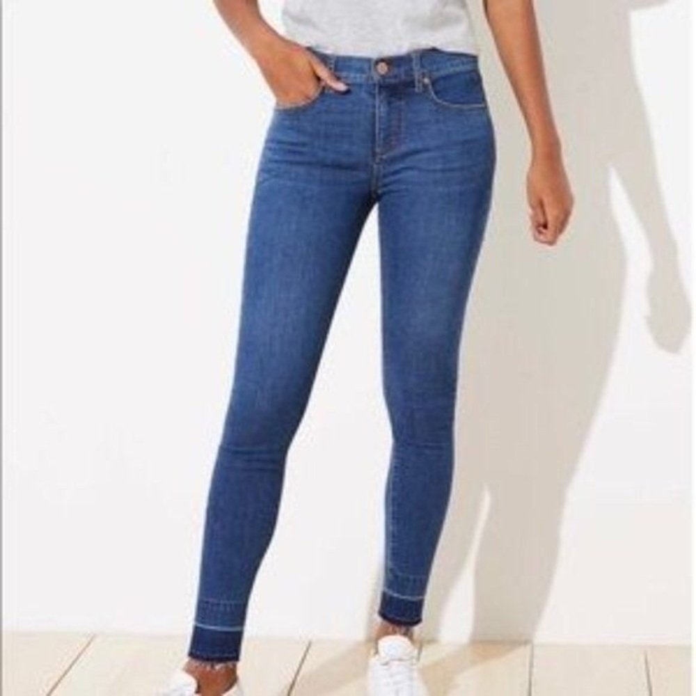 LOFT Let Down Hem pocket Skinny Jeans